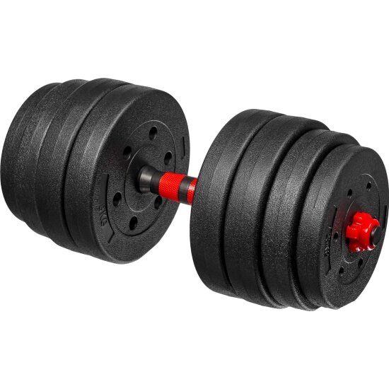Гантели разборные пластиковые 2*20 кг, 2 штанги, ролик для пресса Bradex SF 1004 - фото №4