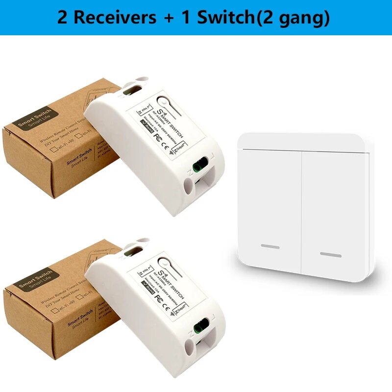 Умный выключатель WenQia, 1 / 2 Вт, белый, комплектация в ассортименте, 2R 1W