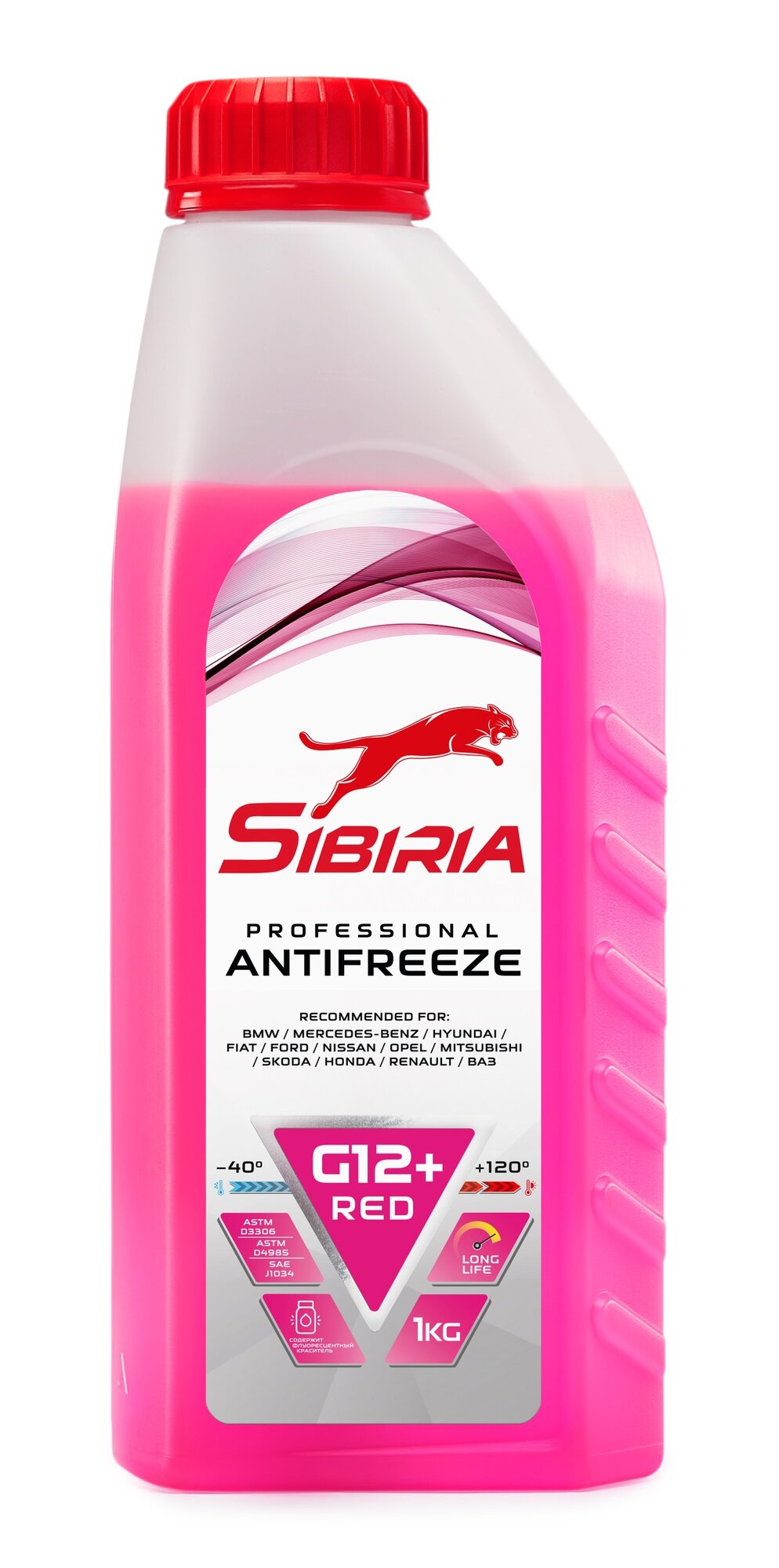 Антифриз готовый SIBIRIA RED G12+ (-40) , красный, 1 кг канистра