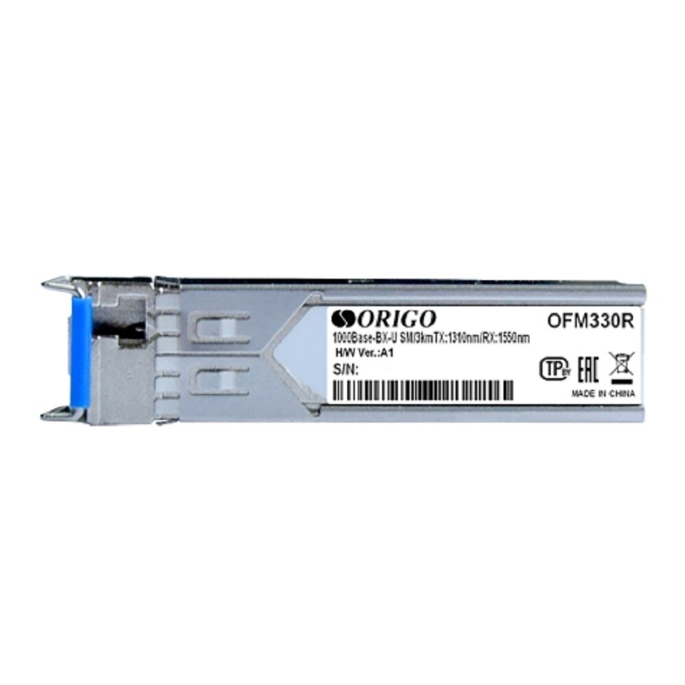 Трансивер ORIGO OFM330R / 10KM / A1A WDM SFP-трансивер, 1000Base-BX-U (Simplex LC), TX: 1310нм, RX: 1550нм, одномод, до 10км