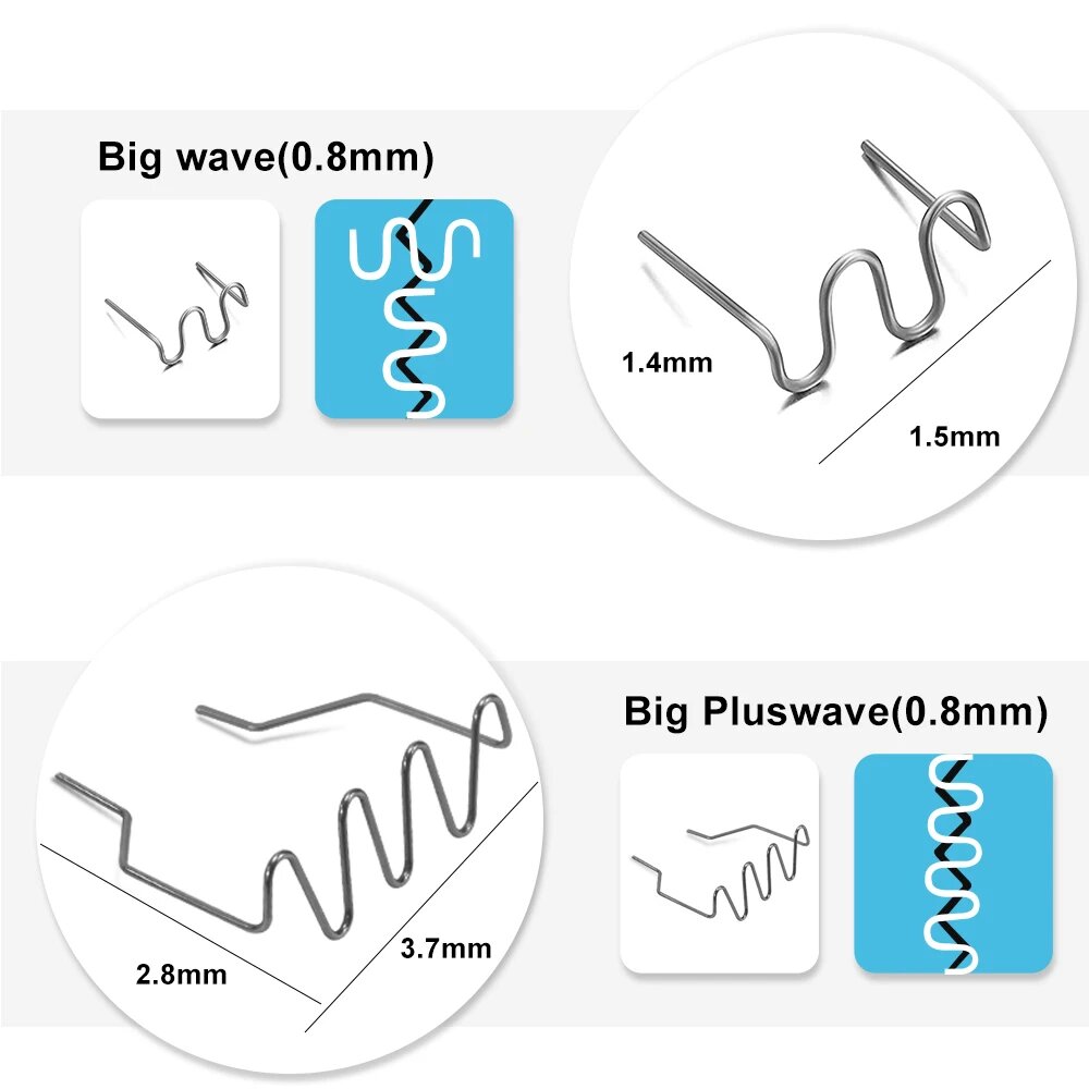 Изображение Сварочные гвозди TEMPS DETIR Stainless steel patch, 0.8mm Big wave, 500pcs