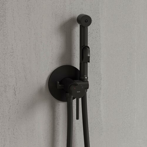 Изображение товара Смеситель с гигиеническим душем встраиваемый IDDIS Аксес (Axes) 003BLR0i08 матовый черный