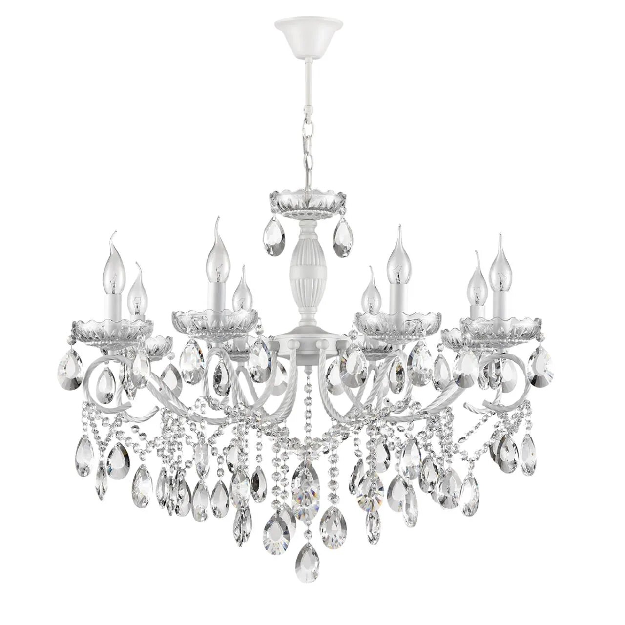 Подвесная люстра LUMION SNOW 8189/8, E14, 320 Вт, металл, хрусталь, белый
