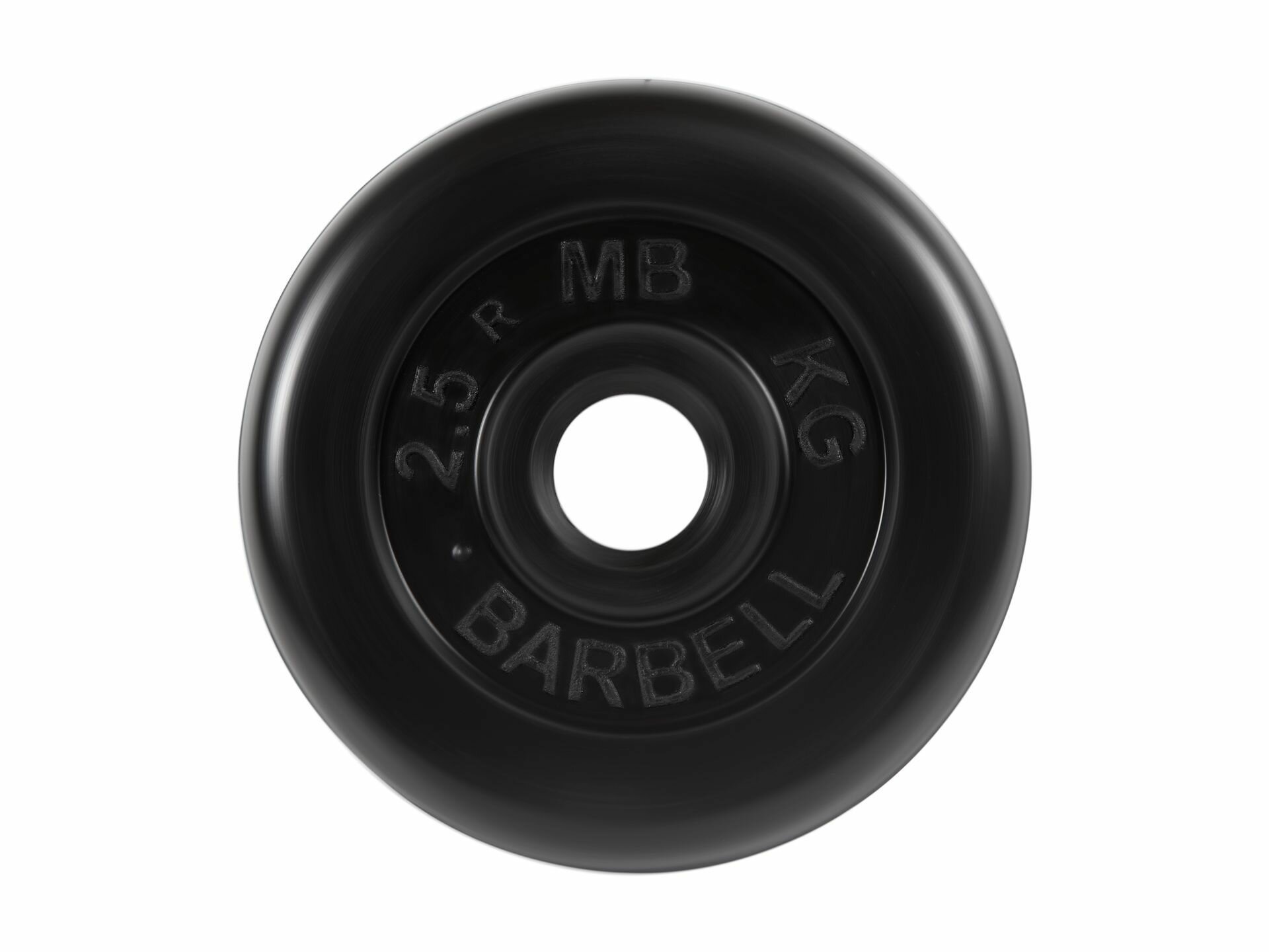 Диск(блин) обрезиненный для штанги и гантелей MB Barbell диаметр 26 мм 2,5 кг черный — фото 1