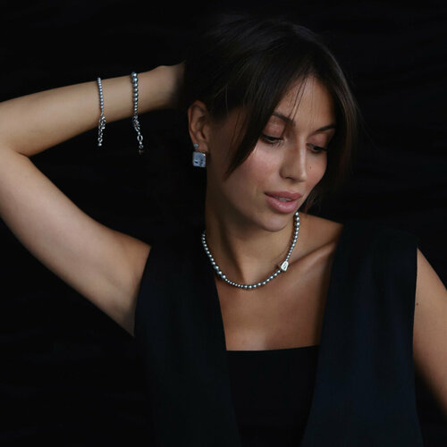 Колье Hitrospletenia длина 18 см серебристый 5500₽