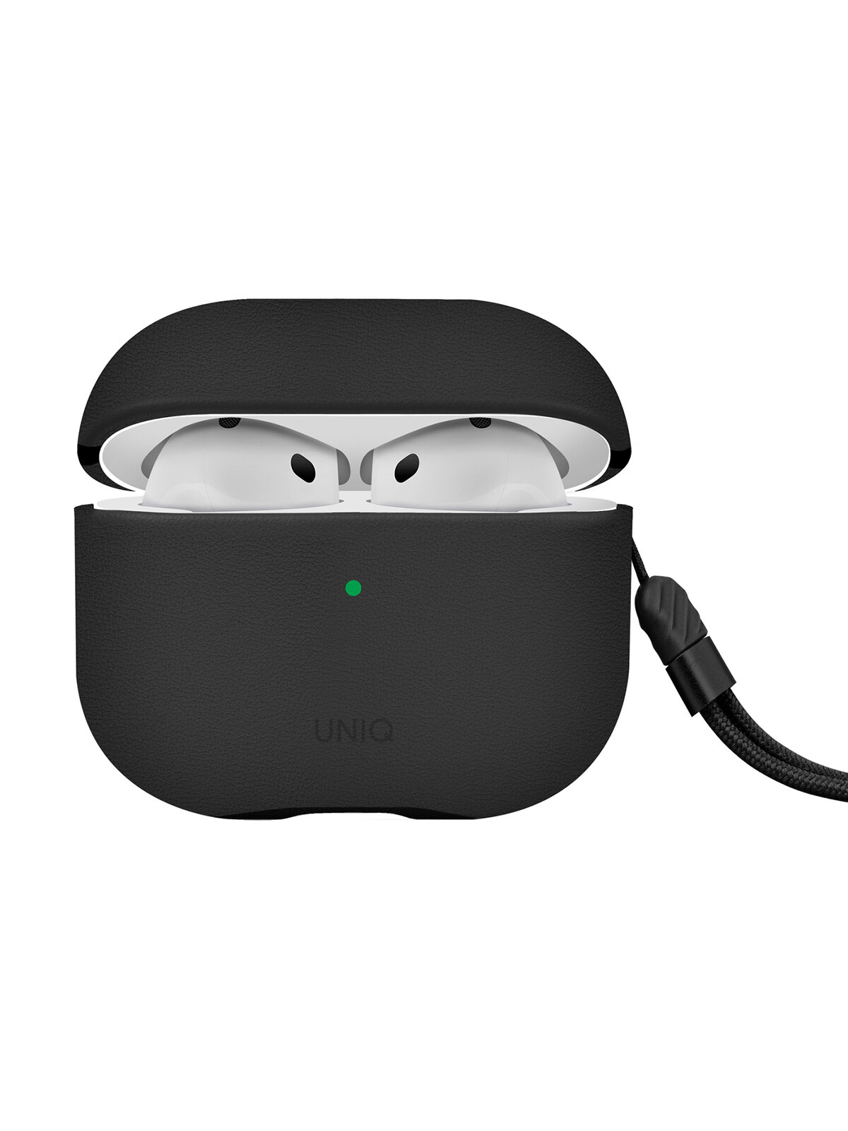 Uniq для Airpods 4 чехол Lyden Leatherette with handstrap Black — фото 1