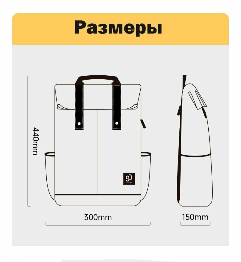 Рюкзак городской для ноутбука Xiaomi Ninetygo, черный — фото 1
