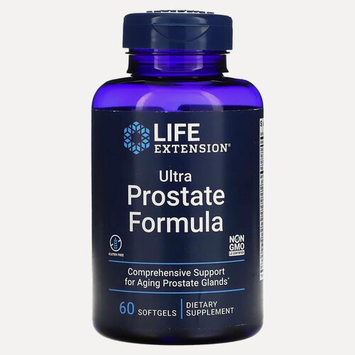 Изображение товара Life Extension, Ultra Prostate Formula, ультра формула для мужского здоровья, 60 капсул, средство для повышения тестостерона