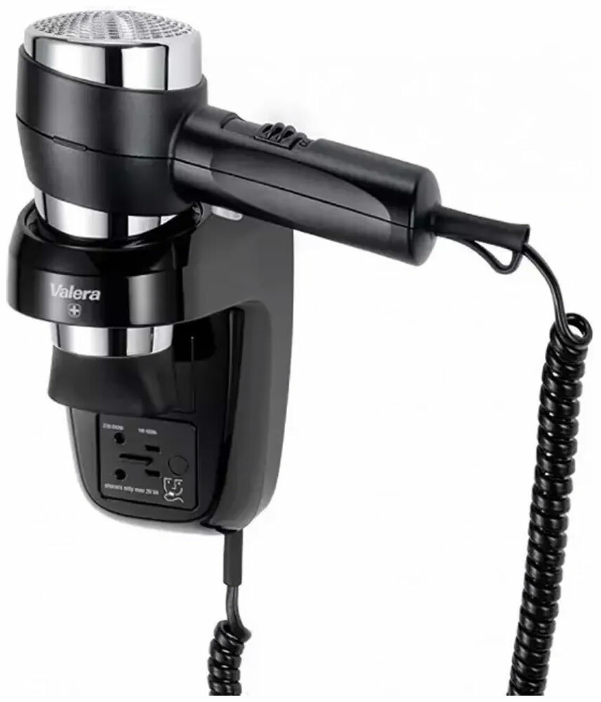 Фен настенный Valera Hospitality Action Super Plus 1600 Shaver (542.06/044.05 black/chrome)