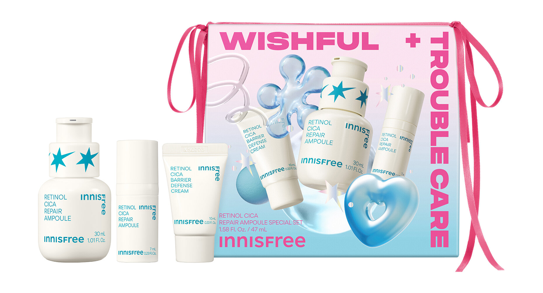INNISFREE Набор для ухода за проблемной кожей с сывороткой с ретинолом (3 элемента)