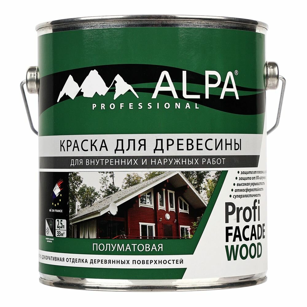 Краска для древесины ALPA Profi Facade Wood 25 л белая (база A)