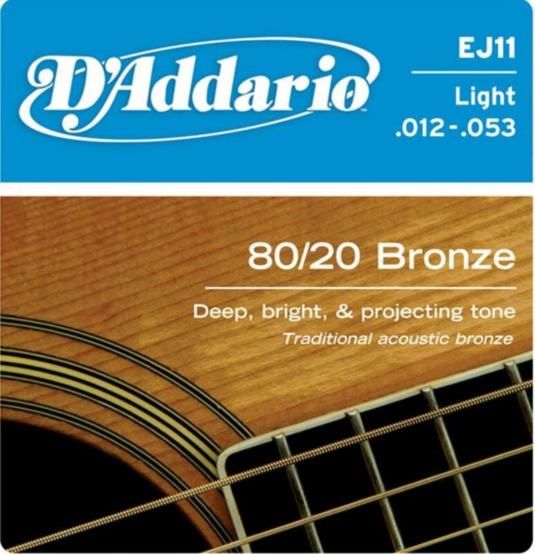 EJ11 BRONZE 80/20 Струны для акустической гитары бронза Light 12-53 D`Addario