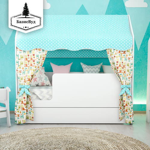 Кровать-домик, Детская кровать с бортиком под матрас 160х80, БазисВуд 