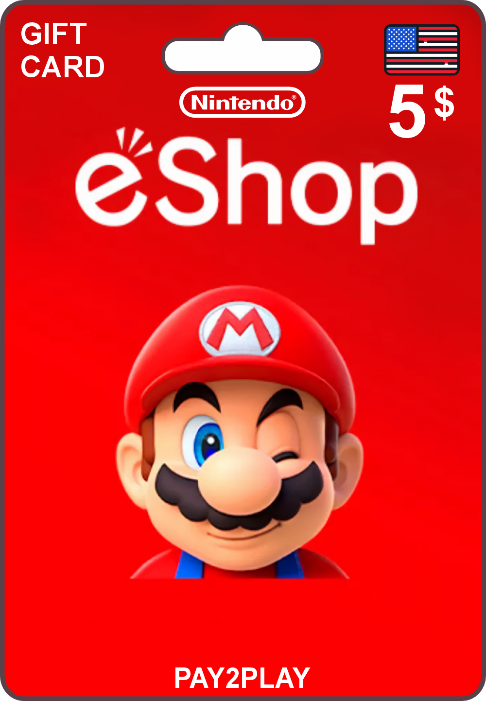 Пополнение Nintendo EShop 5 USD / США / Код активации, Подарочная карта / Nintendo Gift Card USA