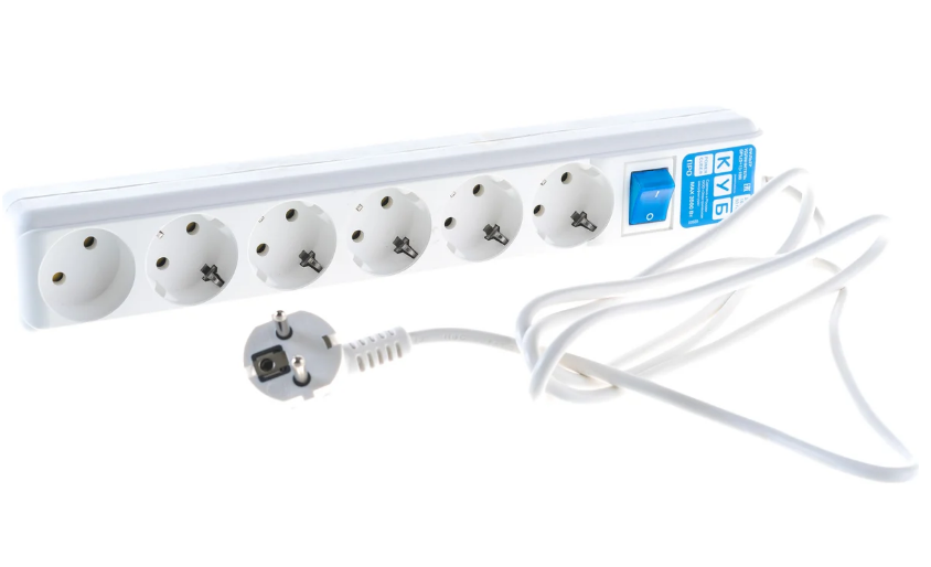 Сетевой фильтр 16А 3500 Вт 6 гнезд 3м белый Smartbuy SBSP-30W-Pro AE