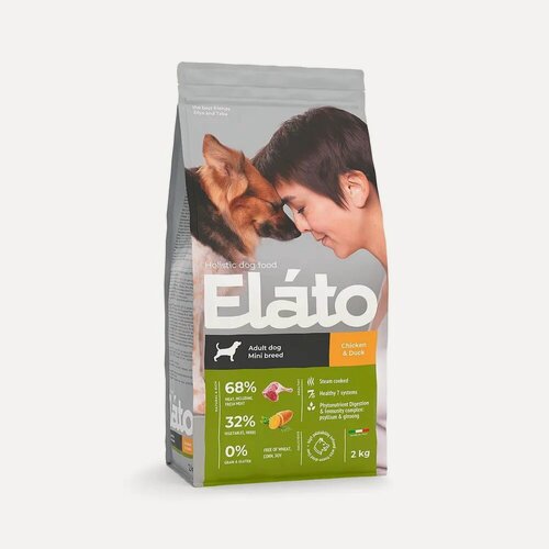 Изображение товара Сухой корм Elato Holistic (Элато) для взрослых собак мелких пород с курицей и уткой, 2 кг