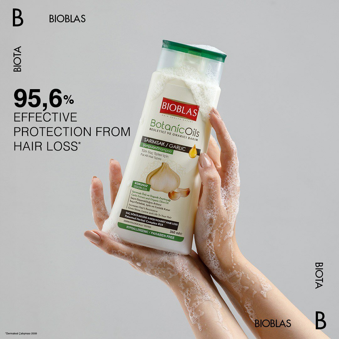 Шампунь Bioblas Garlic, против выпадения, с чесноком и оливковым маслом — фото 1