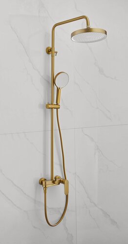 Изображение товара Душевой комплект с тропическим душем и смесителем, золотой латунный Belz B24713-5