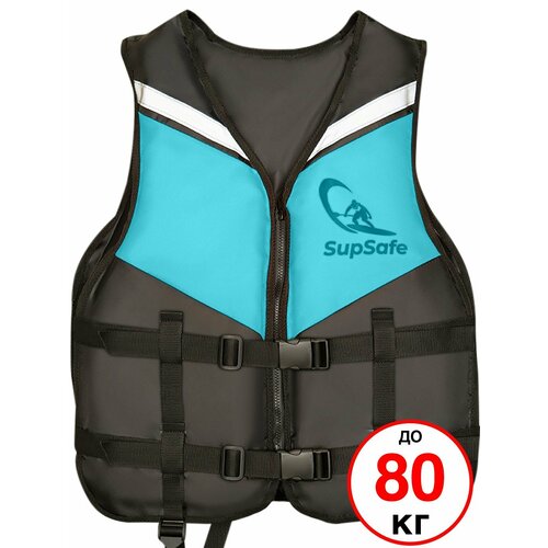 SupSafe спасательный жилет до 80 кг, 46-48 черный; бирюзовый