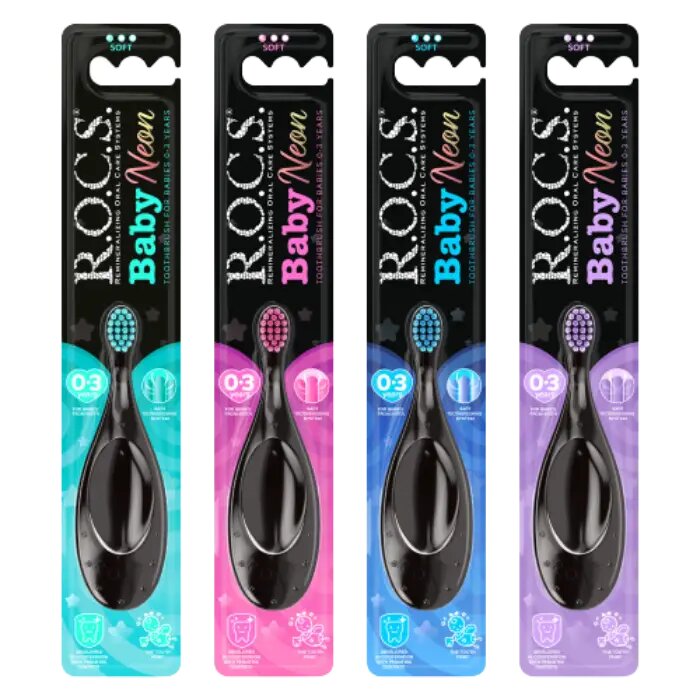 ROCS Baby Neon Зубная щетка мягкая 03 года 1 шт