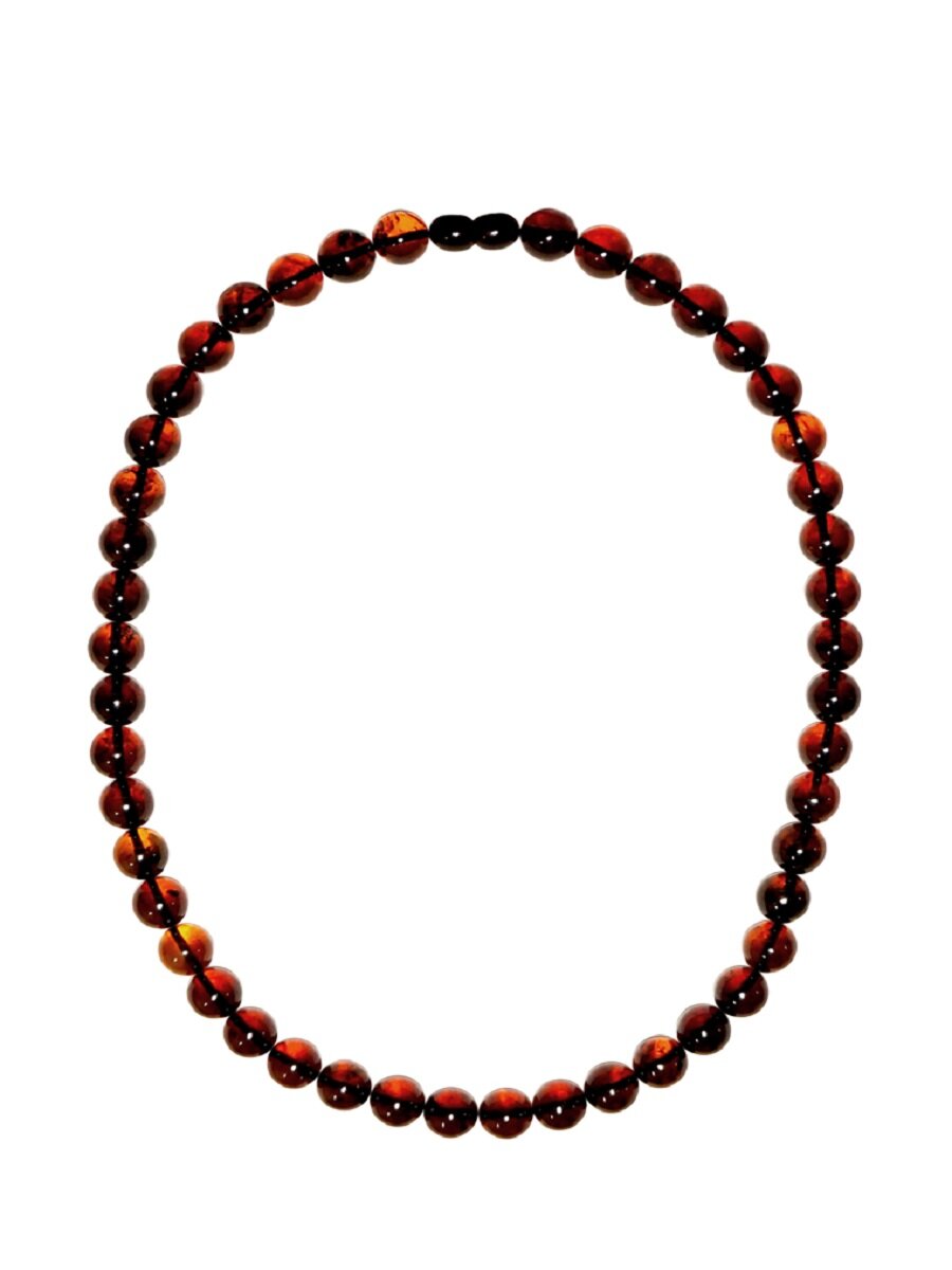 Бусы GEORG ART, янтарь, янтарь прессованный, длина 50 см, коньячный — фото 1