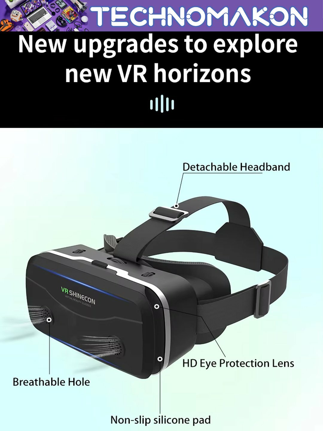 Виртуальные очки VR Shinecon SC G15, для смартфонов, регулировка объектива — фото 1