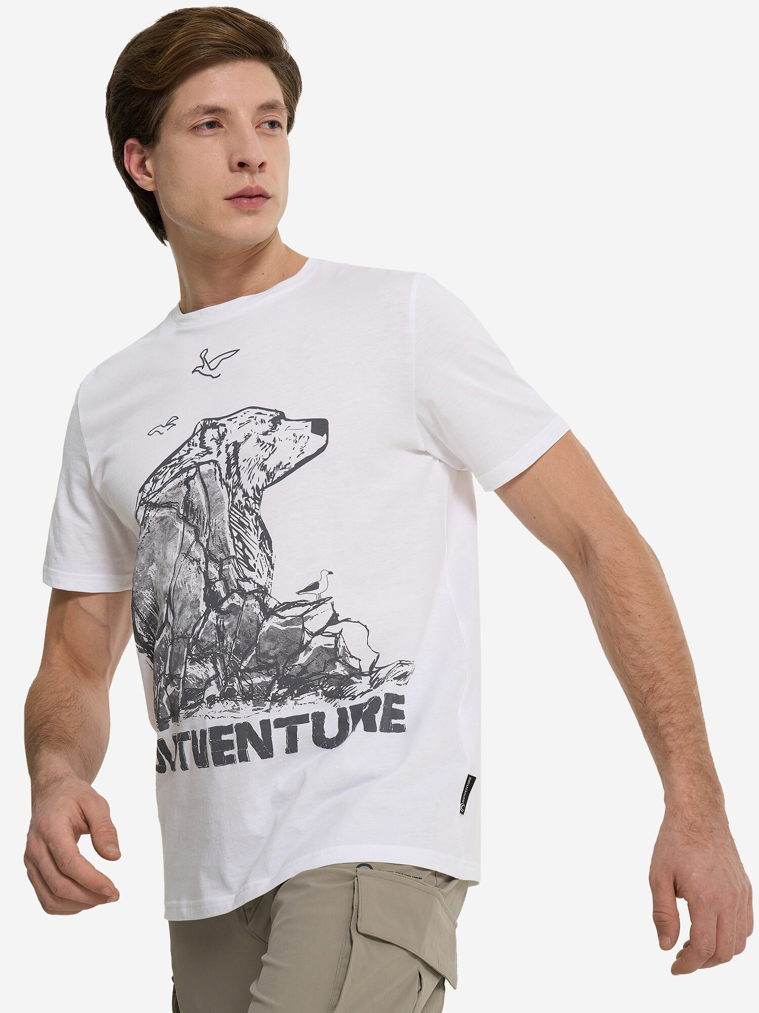 Футболка OUTVENTURE Travel Men's Graphic SS T-shirt, размер 52, белый