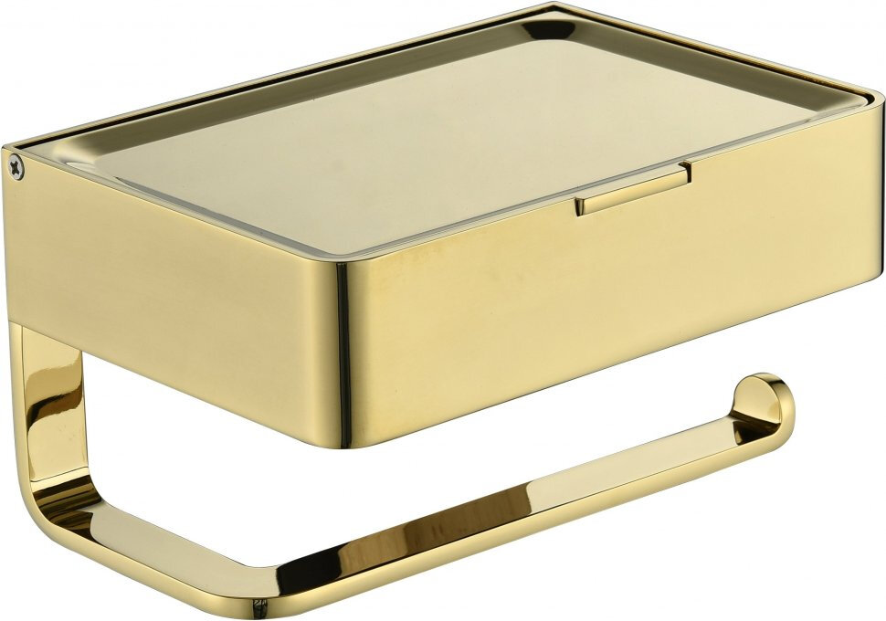 Настенный бумагадержатель плоский Grocenberg AC0050GO, материал латунь