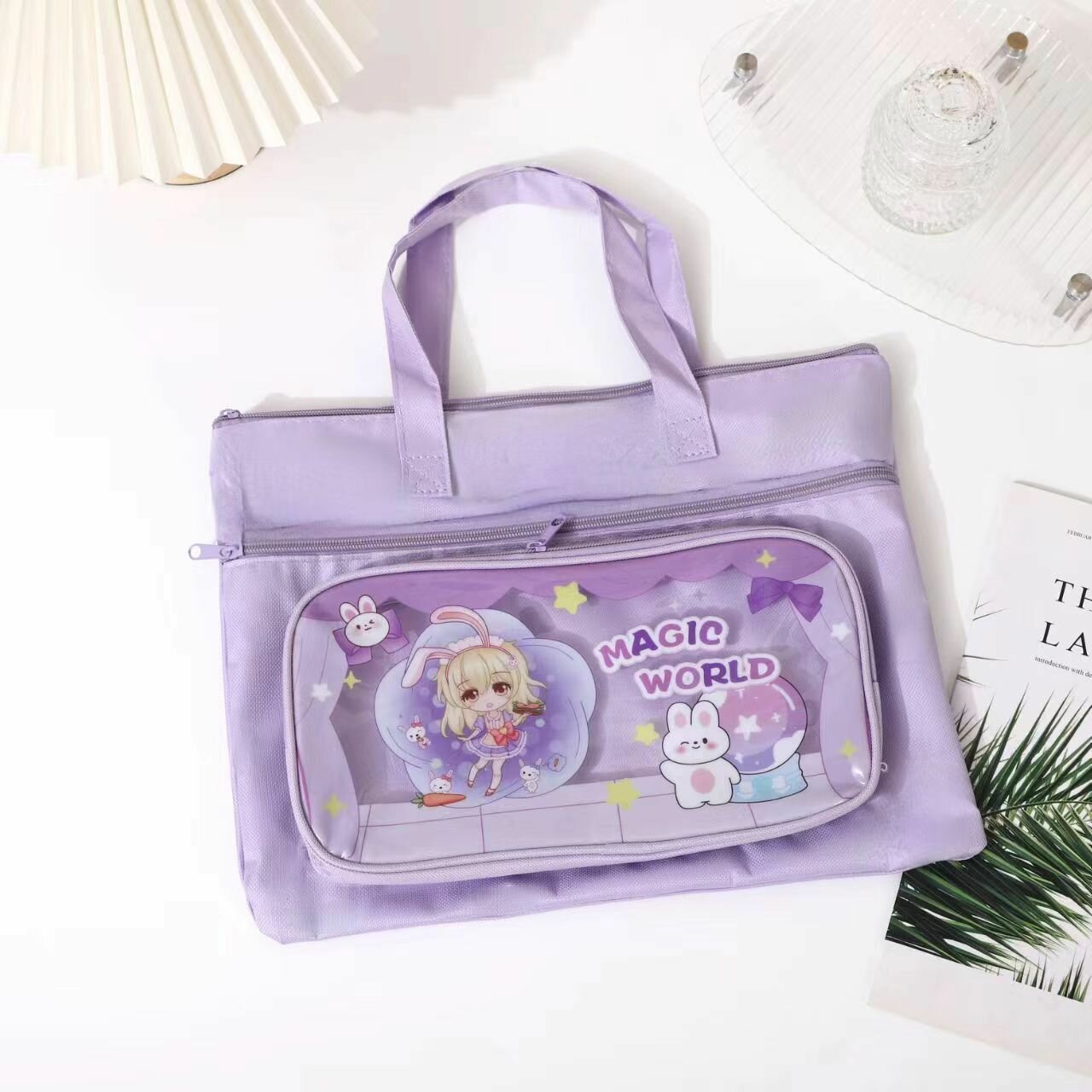 Сумка для обучения Purple Nini Magic House, фиолетовая, большая емкость