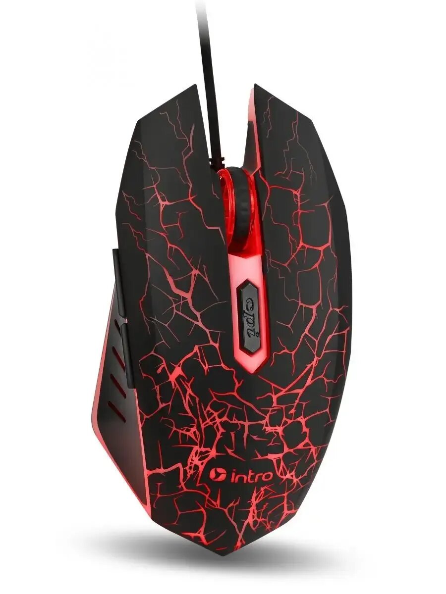 Мышь компьютерная игровая проводная Intro MG610 и коврик с RGB подсветкой оптическая 3600dpi, 6 кнопок — фото 1