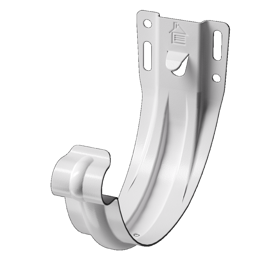 Docke STAL PREMIUM Карнизный кронштейн D125 (Пломбир 9010) диаметр трубы 90 толщина 0.63