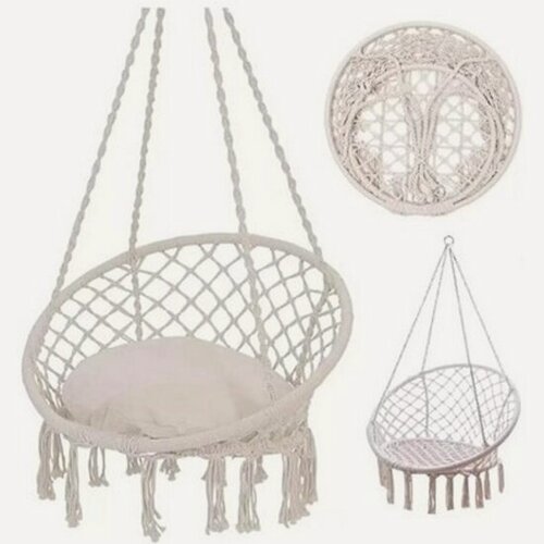 Изображение товара Подвесное кресло Garden Story Фиби с 1 подушкой арт. GM-N07 (корзина белая, 1 подушка белая, 1 уп.)