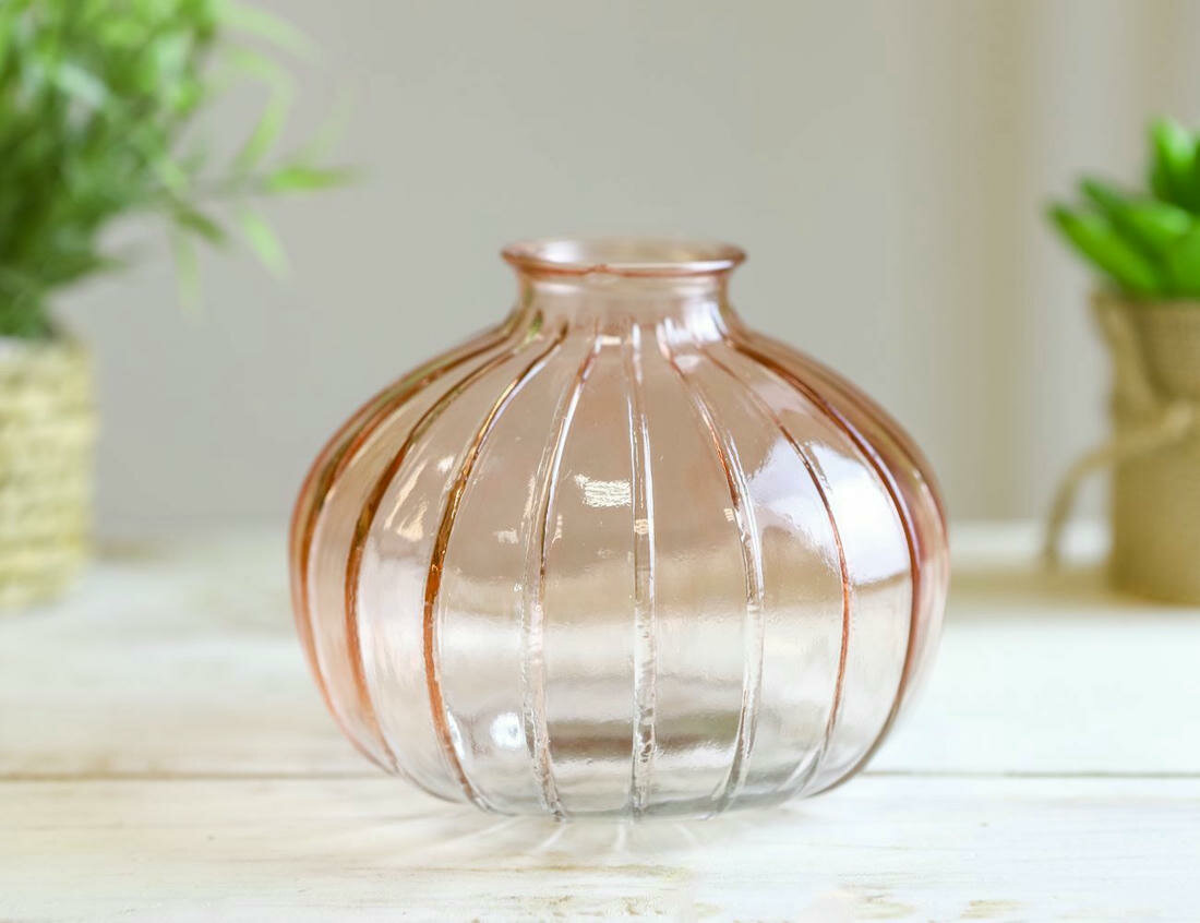 Декоративная ваза, стекло, персиковая, 12 см, Koopman International