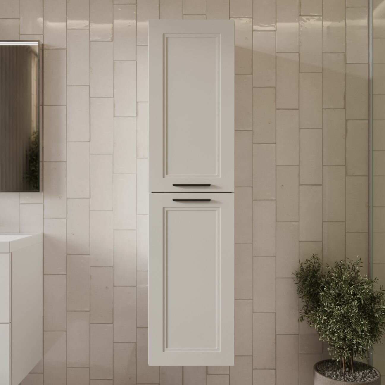 Пенал к тумбе Arcadia белый 160х40х35 см навесной универсальной ориентации левый/правый