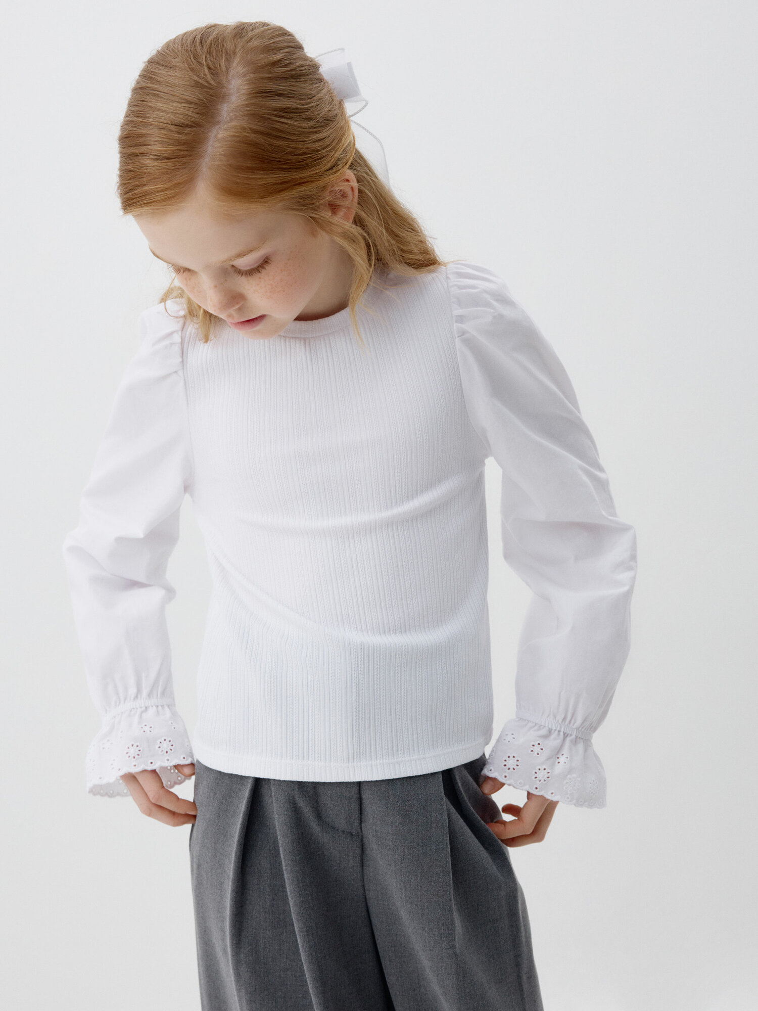 Школьная блуза Sela размер 146 белый