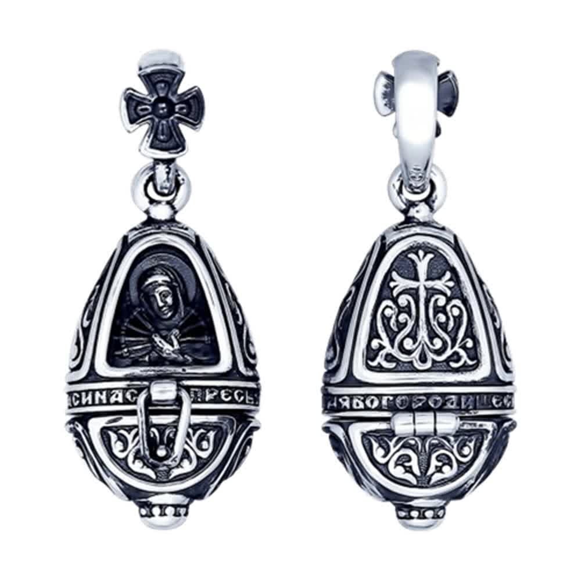 Иконка Diamant online, серебро, 925 проба, чернение, размер 2.8 см., серебристый