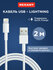 Кабель REXANT USB-A/Lightning, 2 м, ПВХ, Quick Charge, белый