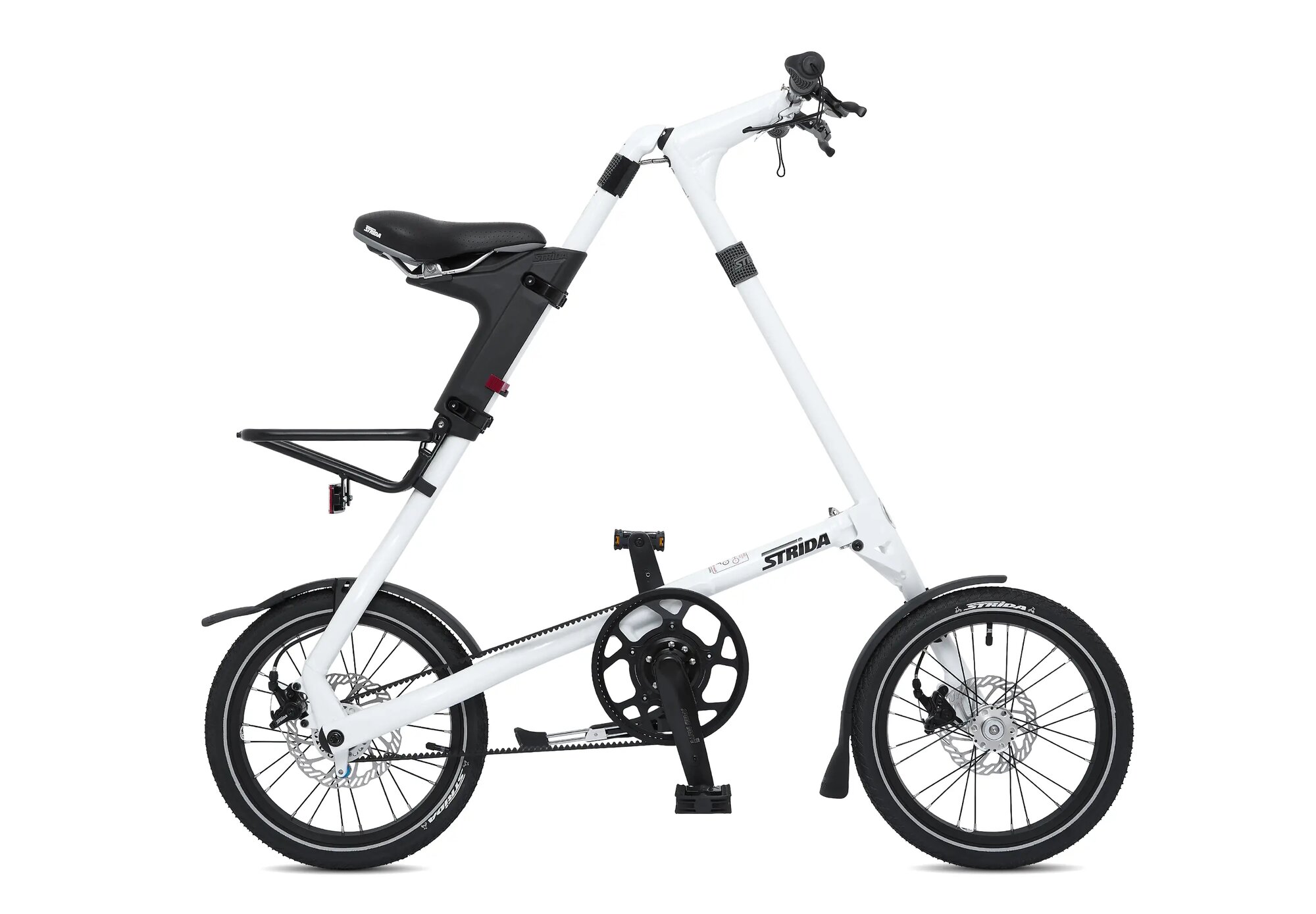 Складной велосипед STRIDA SD, колёса 16", 2 скорости - Белый