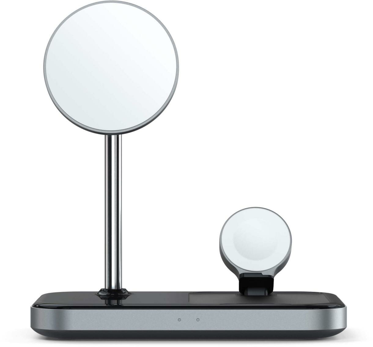 Беспроводная сетевая зарядка Satechi Magnetic 3-in-1 Wireless Charging Stand Серый космос — фото 1