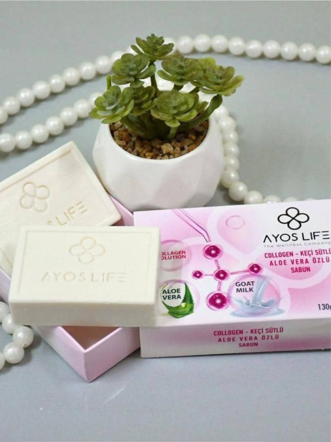 Мыло Ayos Life Collagen с козьим молоком, коллагеном и алоэ, косметическое мыло , умывания лица от прыщей