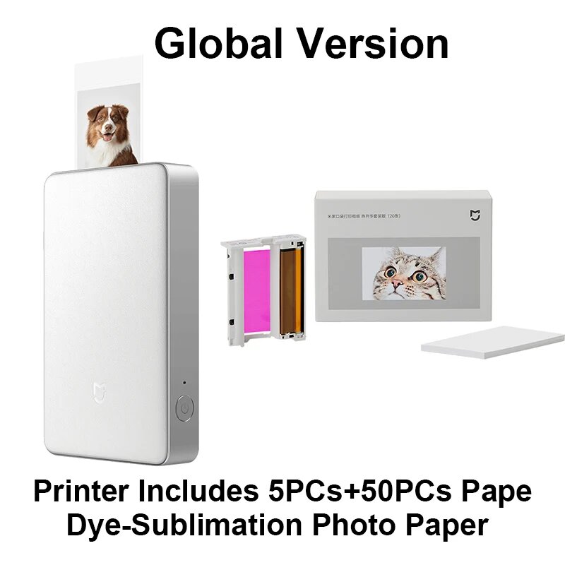Xiaomi Portable Photo Printer pro Printer Add 50Pcs