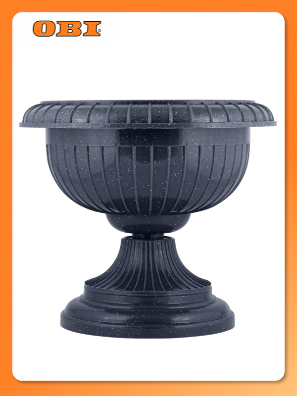 Вазон на ножке большой D 395 мм  тёмный камень 39 5х39 5х34
