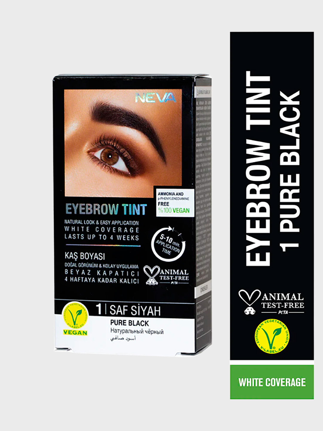 Краска для бровей NEVA Color №1, без аммиака, чёрное окрашивание, 30 мл