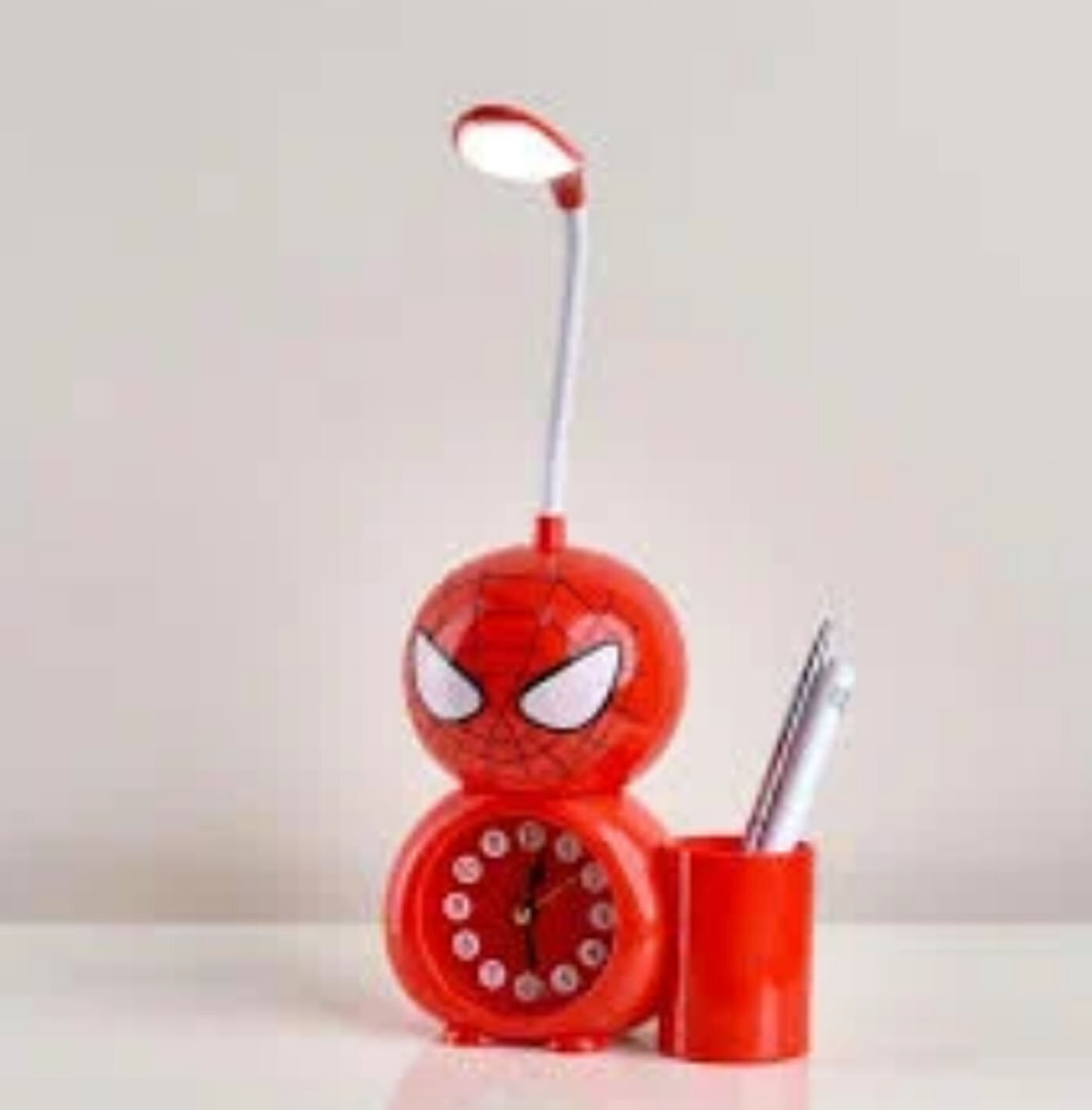 Часы "Человек-Паук", кварцевые, с лампой-ночником, будильник, арабские цифры — фото 1