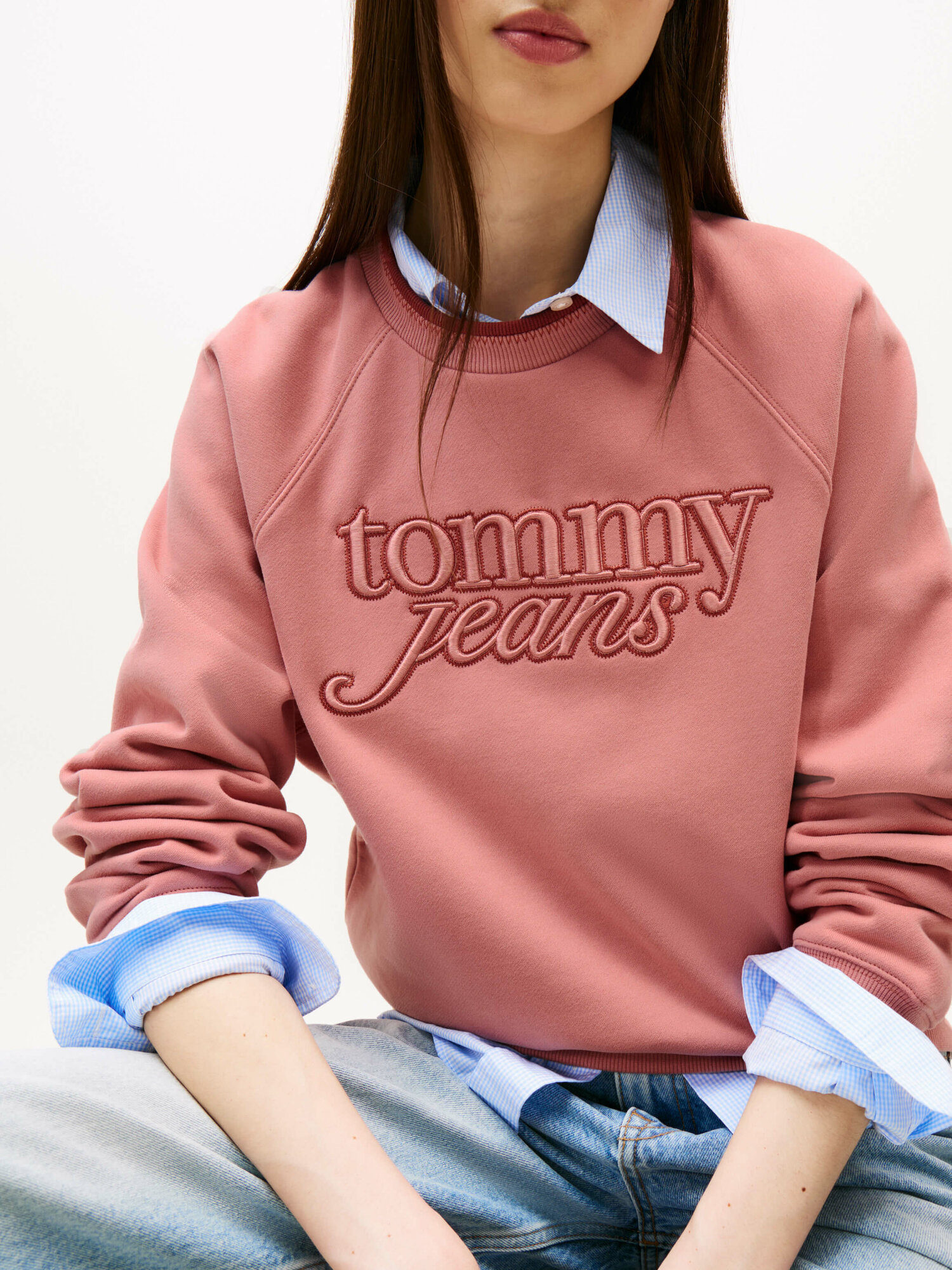 Свитшот Tommy Jeans, размер L, , розовый — фото 1