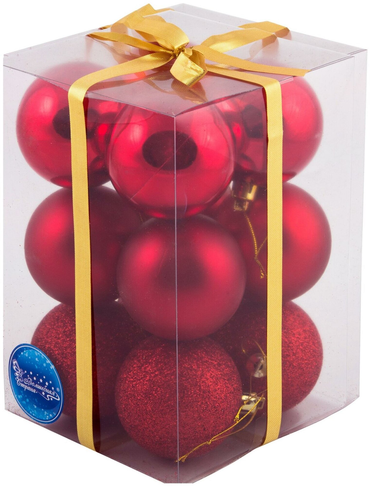 Набор елочных шаров Волшебная страна PB4-12SMB-R красный 4 см 12 шт.