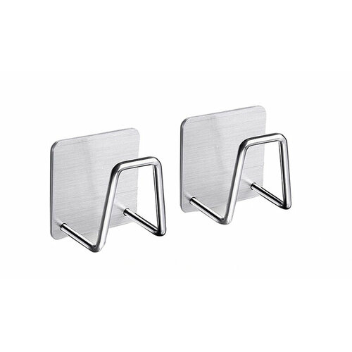 Стальной держатель для ванной и кухни, набор 2 штуки / крючек