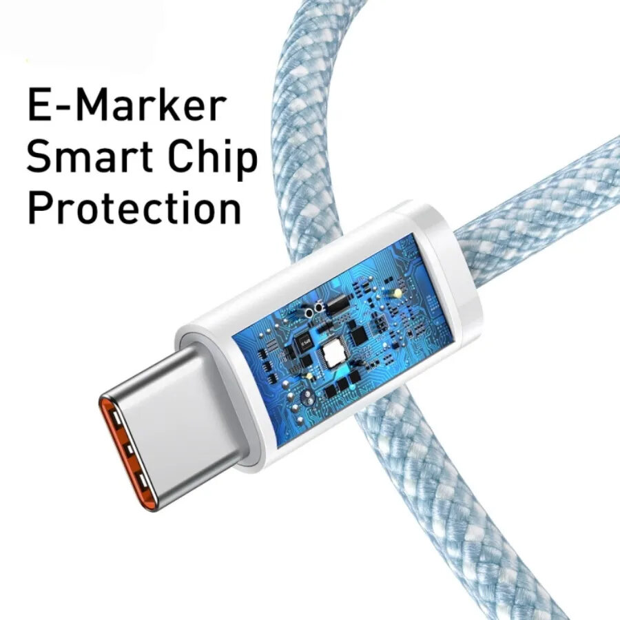Кабель Baseus Dynamic Series Fast Charging Data Cable Type-C to Type-C 100W 1m Blue (CALD000203) — фото 1