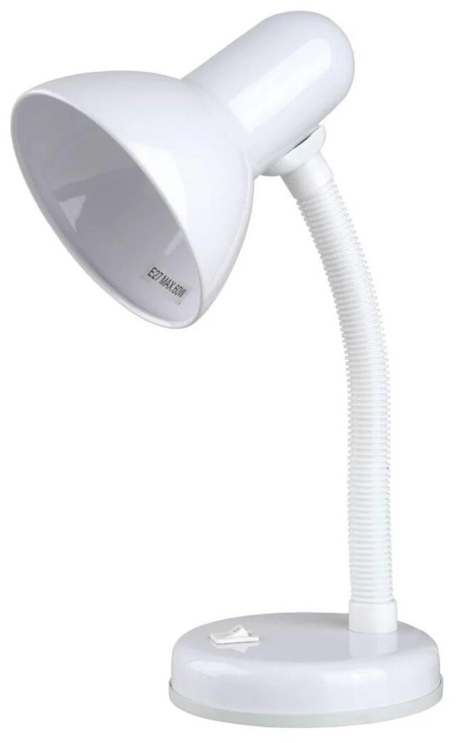 Настольный светильник Camelion Light Solution KD-301 C01, E27, 60 Вт, цвет арматуры: белый, цвет плафона/абажура: белый