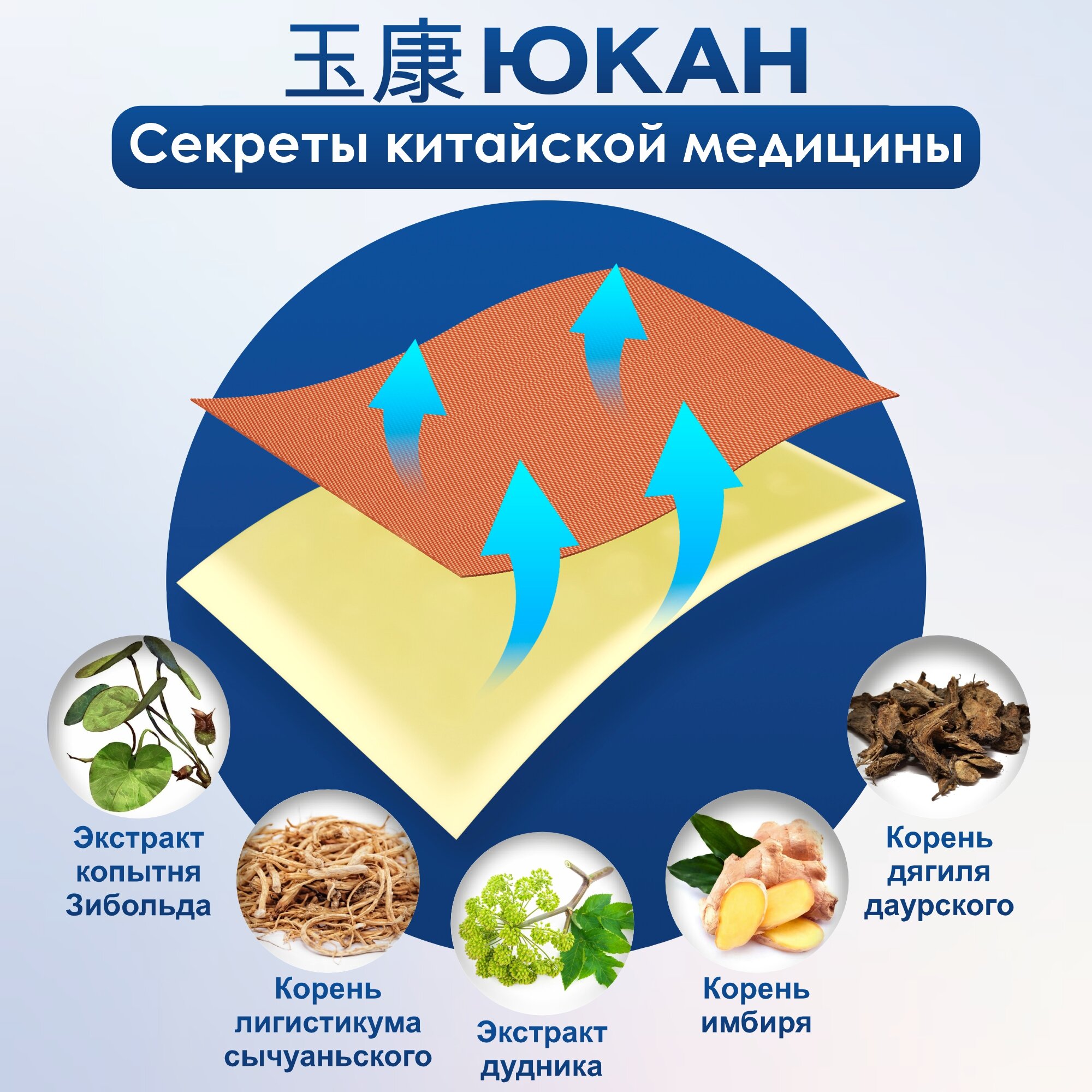 Пластырь 10 шт обезболивающий ЮКАН Гутун от боли в суставах и коленях — фото 1